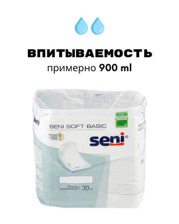 Пеленки одноразовые | Seni Soft Basic | 30 шт.
