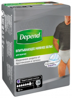 Впитывающие трусы мужские одноразовые Depend (Депенд) L-XL | 9 шт.