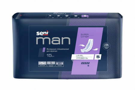 Прокладки урологические для мужчин Seni Man SUPER Level 5 (15 шт)