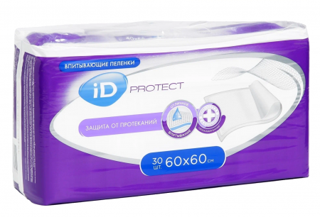 Впитывающие пеленки одноразовые | ID Protect (АйДи Протект) ( | 60 x 60 см | 30 шт.)
